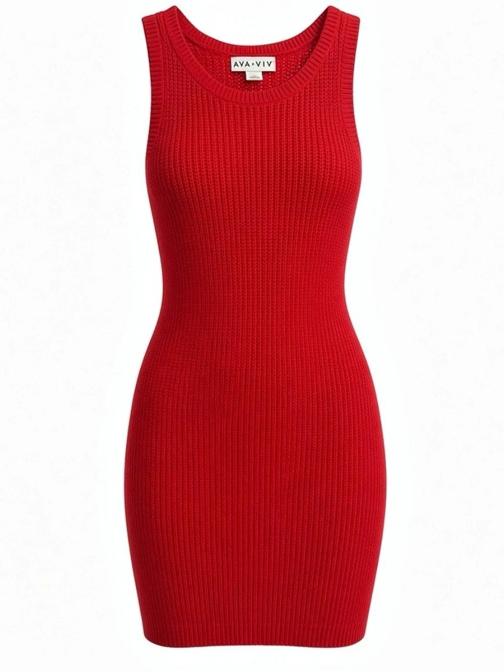 AVA & VIV Red Knit Mini Dress